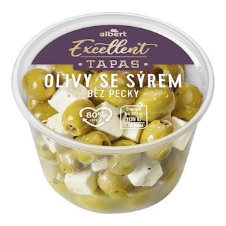 Albert Excellent Tapas Olivy se sýrem bez pecky