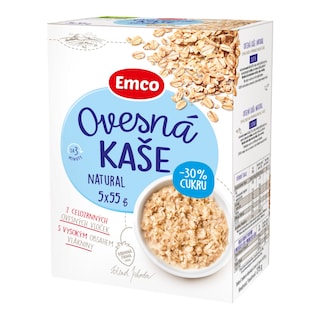 Emco ovesná kaše natural o 30 % méně cukru