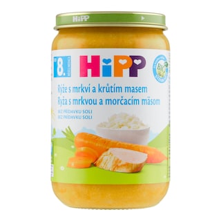 HiPP Bio Rýže s mrkví a krůtím masem