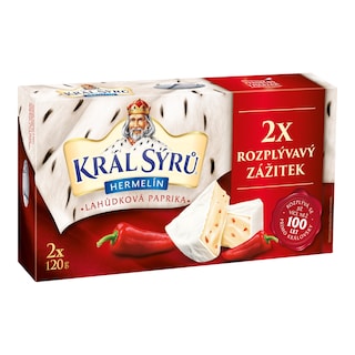 Král sýrů Hermelín Lahůdková paprika duopack
