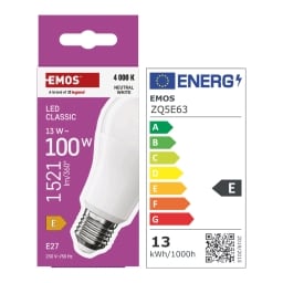 Emos LED CLS A60 13W E27 neutrální bílá