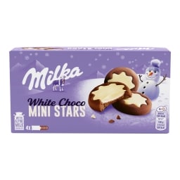 Milka White Choco Mini Stars Kakaové sušenky