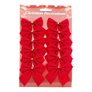 Mašle 12ks sametová 7cm, červené