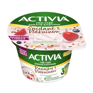 Activia Cereální snídaně červené ovoce