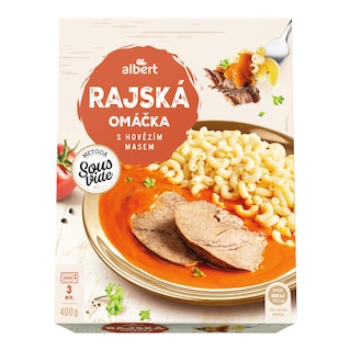 Albert Rajská omáčka s hovězím a těstovinami