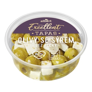 Albert Excellent Tapas Olivy se sýrem bez pecky