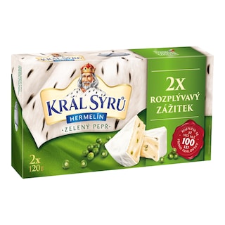 Král sýrů Hermelín Zelený pepř duopack