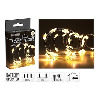 Drátek 40 mikro LED teplá bílá