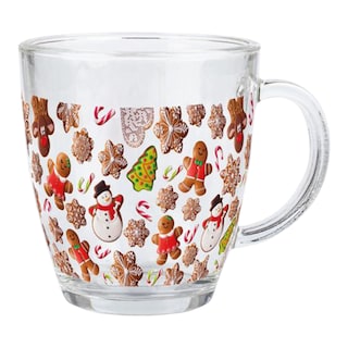 Hrnek s motivem perníčky sklo 350ml