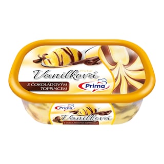Prima Zmrzlina vanilková s čokoládovým toppingem