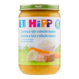 HiPP Bio Zelenina a rýže s telecím masem