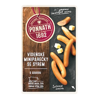 Ponnath Minipárečky vídeňské se sýrem