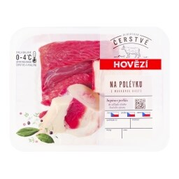 Hovězí maso na polévku s morkovou kostí