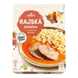Albert Rajská omáčka s hovězím a těstovinami