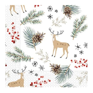 Ubrousky vánoční soby 3vrstvé