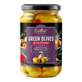 Albert Excellent Zelené olivy s paprikou