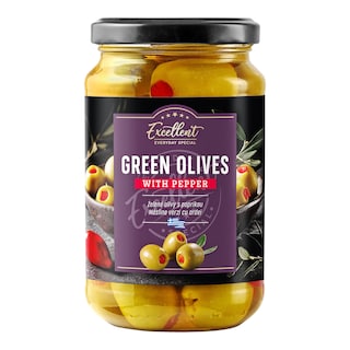 Albert Excellent Zelené olivy s paprikou