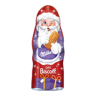 Milka Santa figurka s kousky Lotus Biscoff