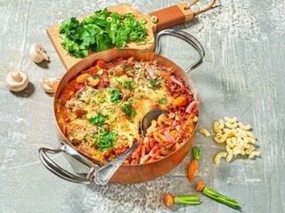 Zapečené neplýtvací těstoviny s křupavou posýpkou