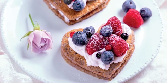 Srdíčkové lívance s lesním ovocem