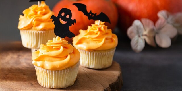 Halloweenské cupcaky s dýňovým krémem