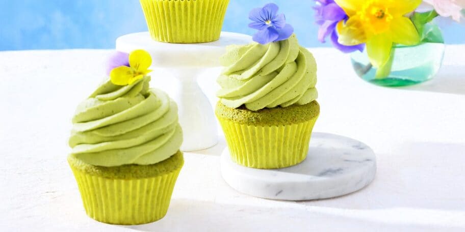 Rozkvetlé MATCHA CUPCAKY