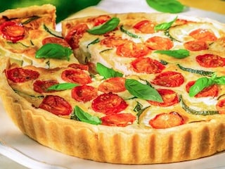 Slaný koláč s Albertýnkami a kozím sýrem