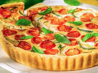 Slaný koláč s Albertýnkami a kozím sýrem