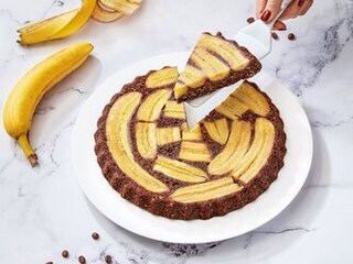 Obrácený banánový koláč