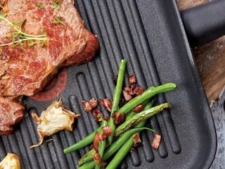 Steak s fazolkami