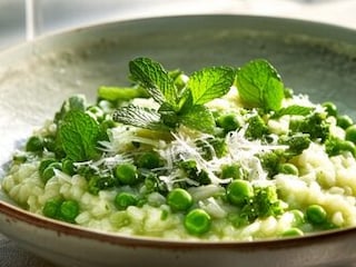 KRÉMOVÉ RIZOTO s hráškem a mátou 