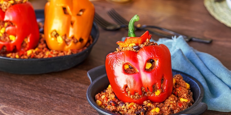 Zapečené Halloweenské lucerničky s chilli con carne