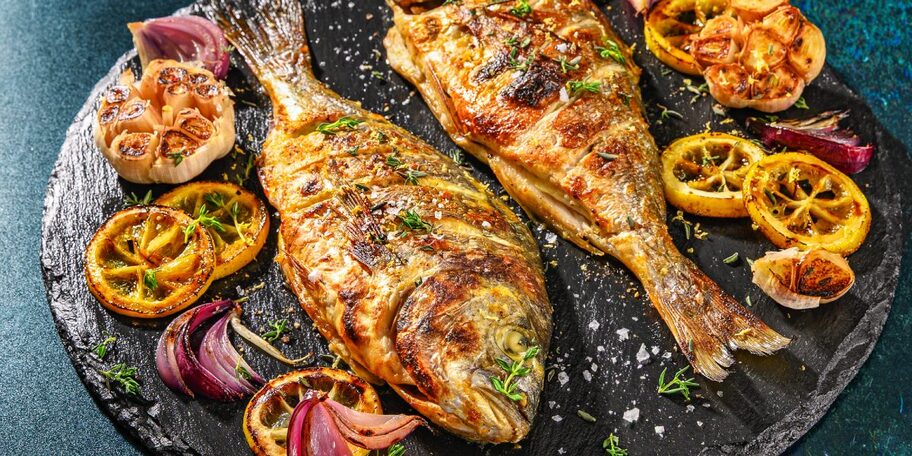 Pečená pražma v citrusovohořčičné marinádě