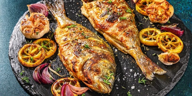 Pečená pražma v citrusovohořčičné marinádě