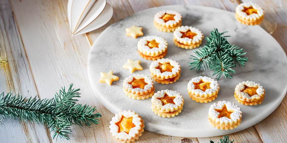 Linecké cukroví s náplní crème brûlée