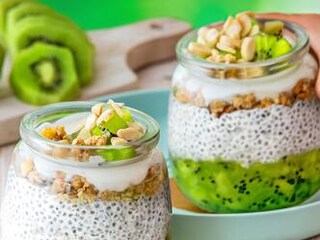 Chia pudink s kiwi do skleničky