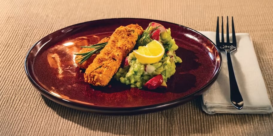 Tofu „rybí“ prsty v mandlovorozmarýnové krustě