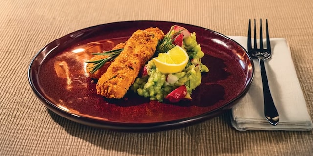 Tofu „rybí“ prsty v mandlovorozmarýnové krustě