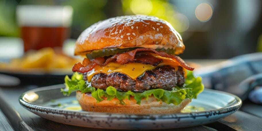 HOVĚZÍ BURGER s lanýžovou majonézou 