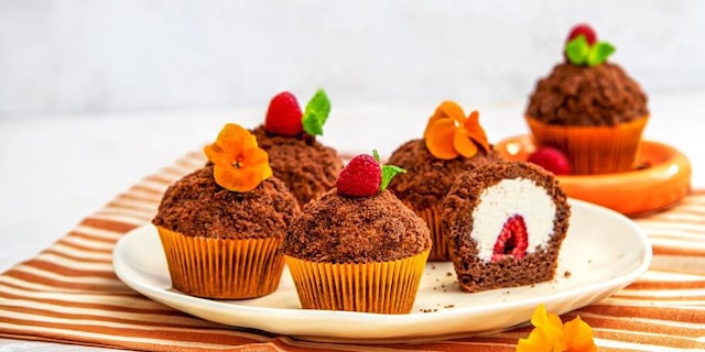 BEZLEPKOVÉ DROBENKOVÉ MUFFINY s malinami