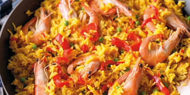 Paella s krevetami