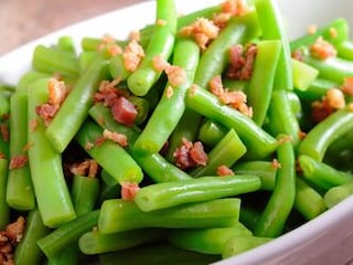 Zelené fazolky se slaninou