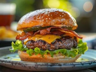 HOVĚZÍ BURGER s lanýžovou majonézou 