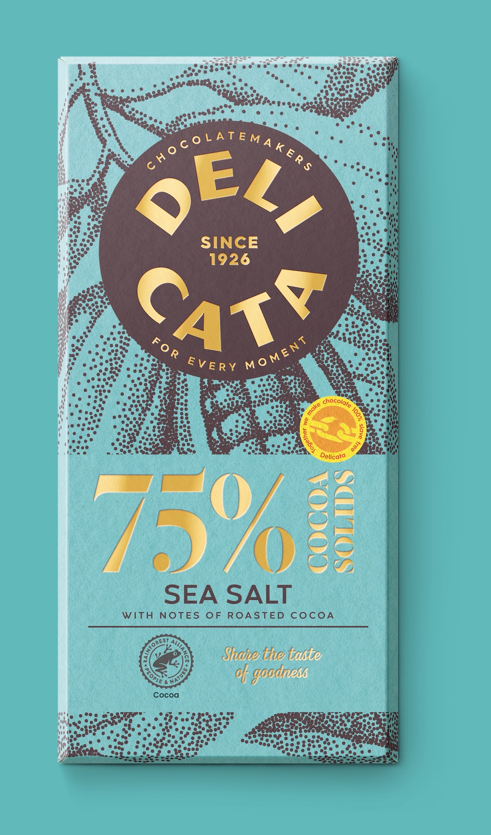 tabulka čokolády Delicata hořká s mořskou solí 75% kakao 100g