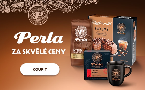 Nabídka čajů a kávy značky Perla