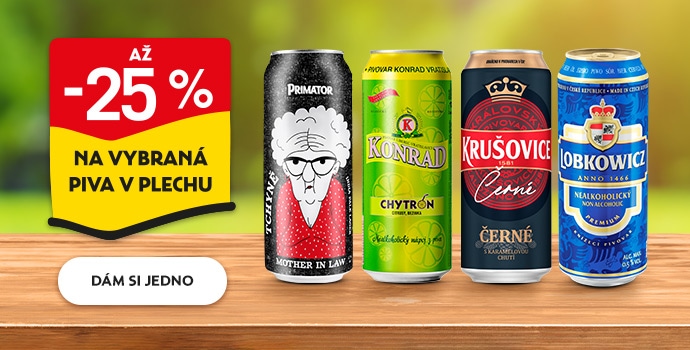 Sleva až 25 % na piva v plechu