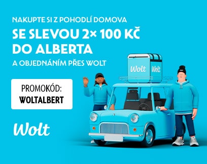 Nakupte přes Wolt se slevou 2× 100 Kč s kódem WOLTALBERT