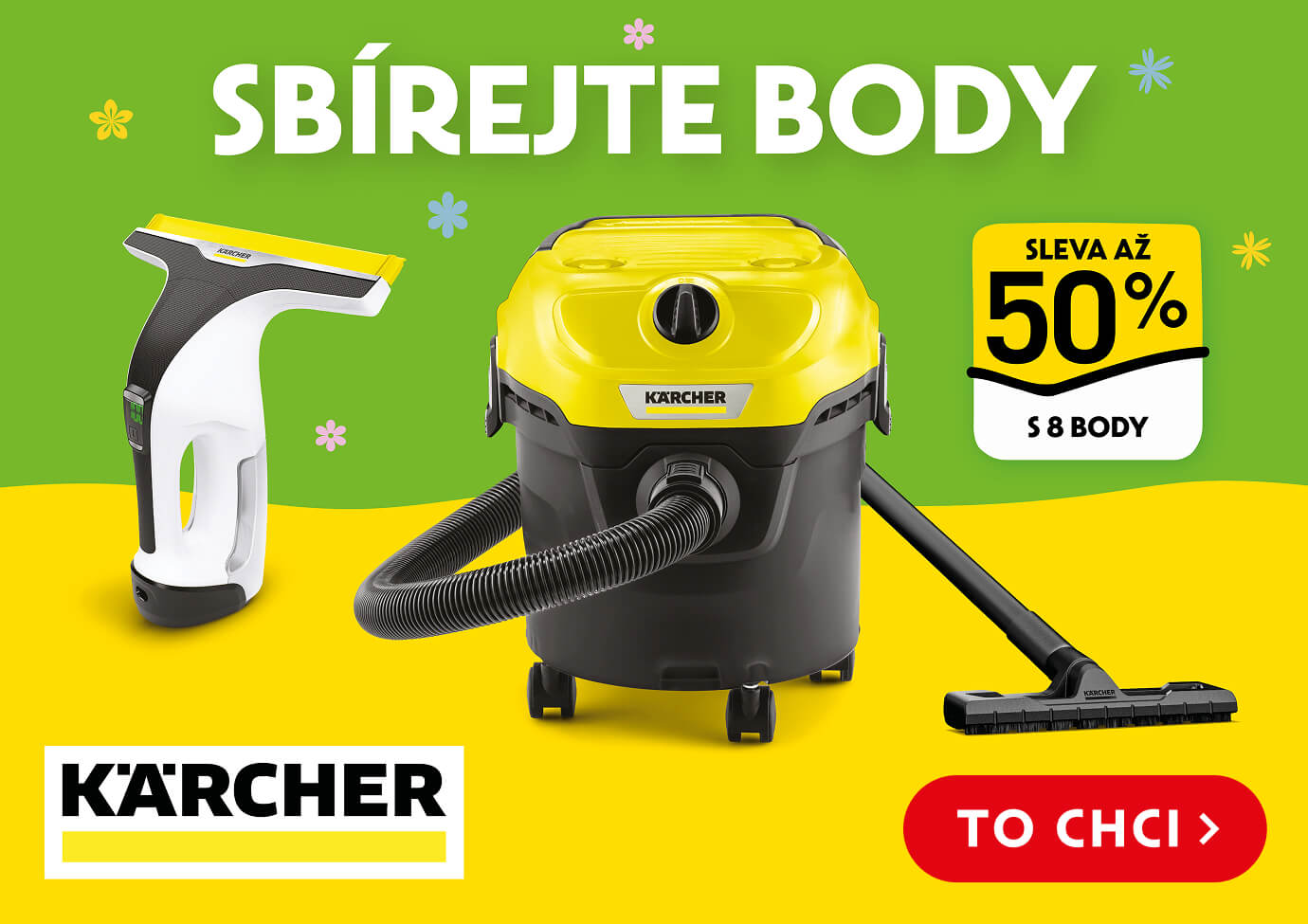 Vysavač a čistič oken značky Kärcher