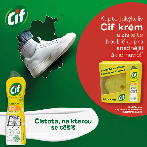 Kupte jakýkoliv Cif krém a získejte houbičku pro snadnější úklid navíc!