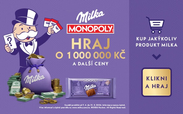 Milka Monopoly Hraj o  1000000 Kč a další ceny